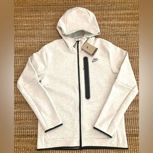 Nike Sportswear Tech Full Zip Fleece Jacket Beige Size M  DR9150-100 New
